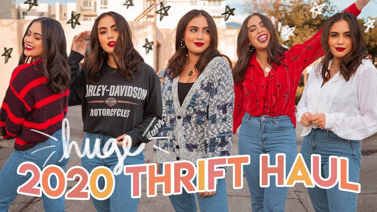 HUGE $50 TRY ON THRIFT HAUL // 2020 Thrifted Trends ☆ - YouTube