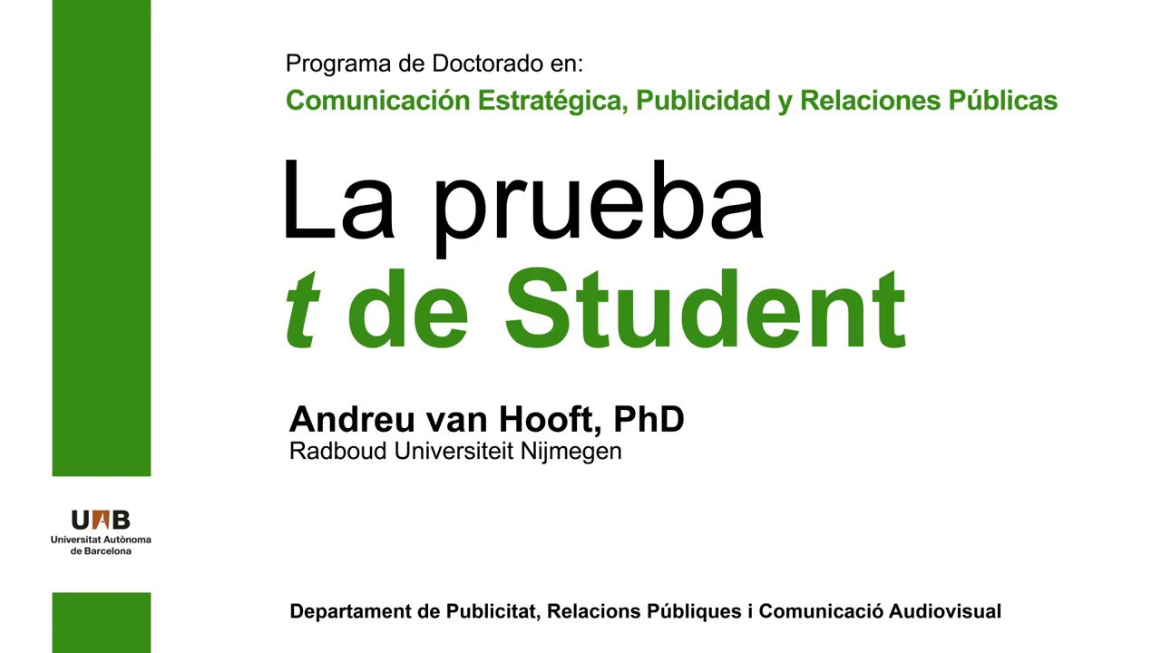 Prueba T De Student YouTube