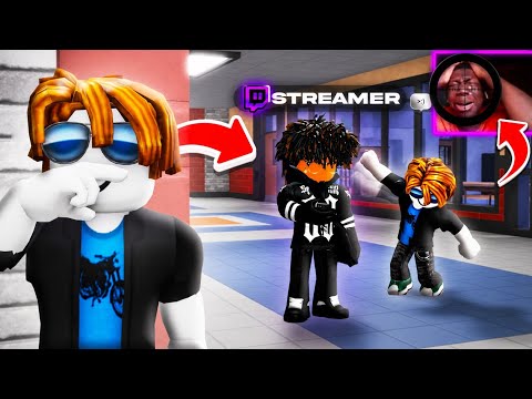 Thumbnail for Stream Sniping STREAMERS As A PRO Disguised As A NOOB | Roblox Fight In A School