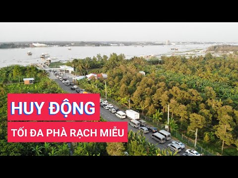 Video Phà tạm Rạch Miễu huy động lực lượng lớn phà lớn phục... - youtube