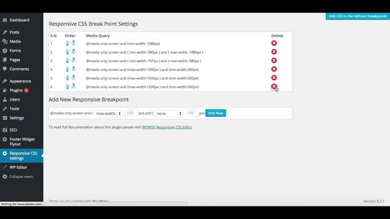 WPWox - Responsive CSS Editor