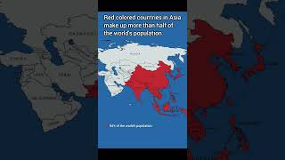 Red countries make up 54% of the world's population #world  #viral #geography  #map #population