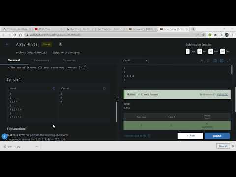 Array Halves (solution) Codechef January Long Challenge
