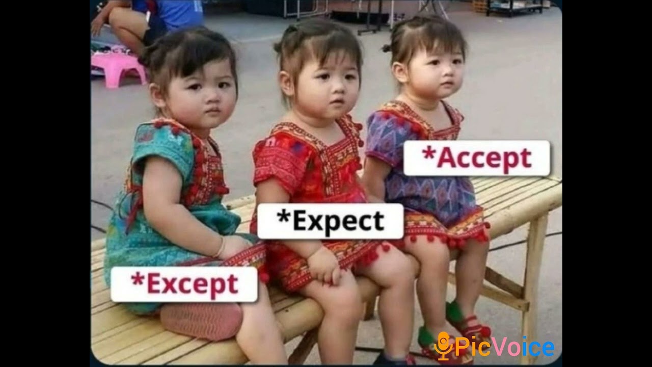 difference between except expect and accept الفرق بين
