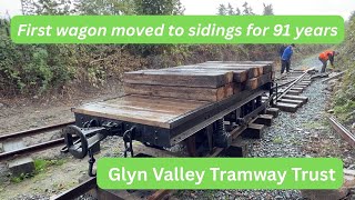 Glyn Valley Tramway, 2E Visite Premier Wagon Sur Les Voies De Garage Du Gvt À Chirk Depuis 91 Ans