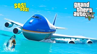 КРУШЕНИЕ САМОЛЁТА ПРЕЗИДЕНТА В ОКЕАНЕ! СМОЖЕТ ЛИ КТО-ТО ВЫЖИТЬ? - GTA 5 (МОДЫ ГТА 5) screenshot 2