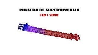 Pulsera De Supervivencia 4 En 1 Verde Distribuido Por Cablepelado