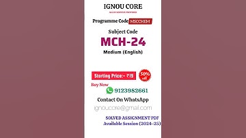 MCH 24 Solved Assignment PDF 2024-25 in English, MSCCHEM  program MCH-24 Solved assignments