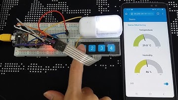 #NodeRed Dashboard #IoT #MQTT Demo - DHT11 Temp Sensor and Syncing LED Button (Switch)