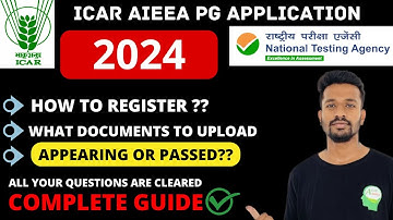 ICAR AIEEA PG Application 2024| How to Apply| Appearing or Passed?