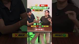 Weightless Coin 🪙🌈🥛Challenge #challenge #funny #physics #science #games #coin #fun #gaming