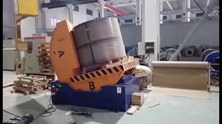 5 Ton Electric 90° flipper table or mold rotator for Drum material-SANTSAI MACHINERY
