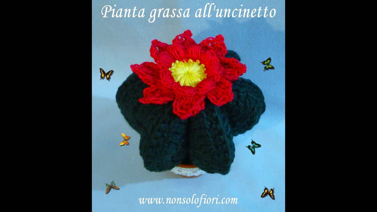 Pianta grassa all'uncinetto - Crochet succulent plant