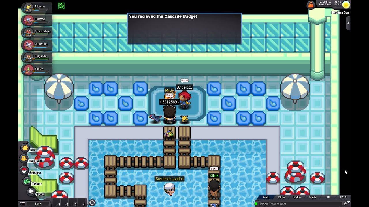 Let's play Pokemon Revolution Online Part 10 Cerulean City Gym Leader