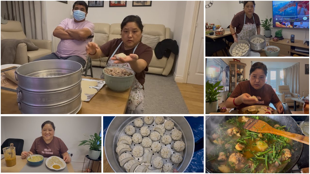 Souf Saag Tarkari Bhaat Ani Pork Ra Chicken Ko MOMO Dinner || 