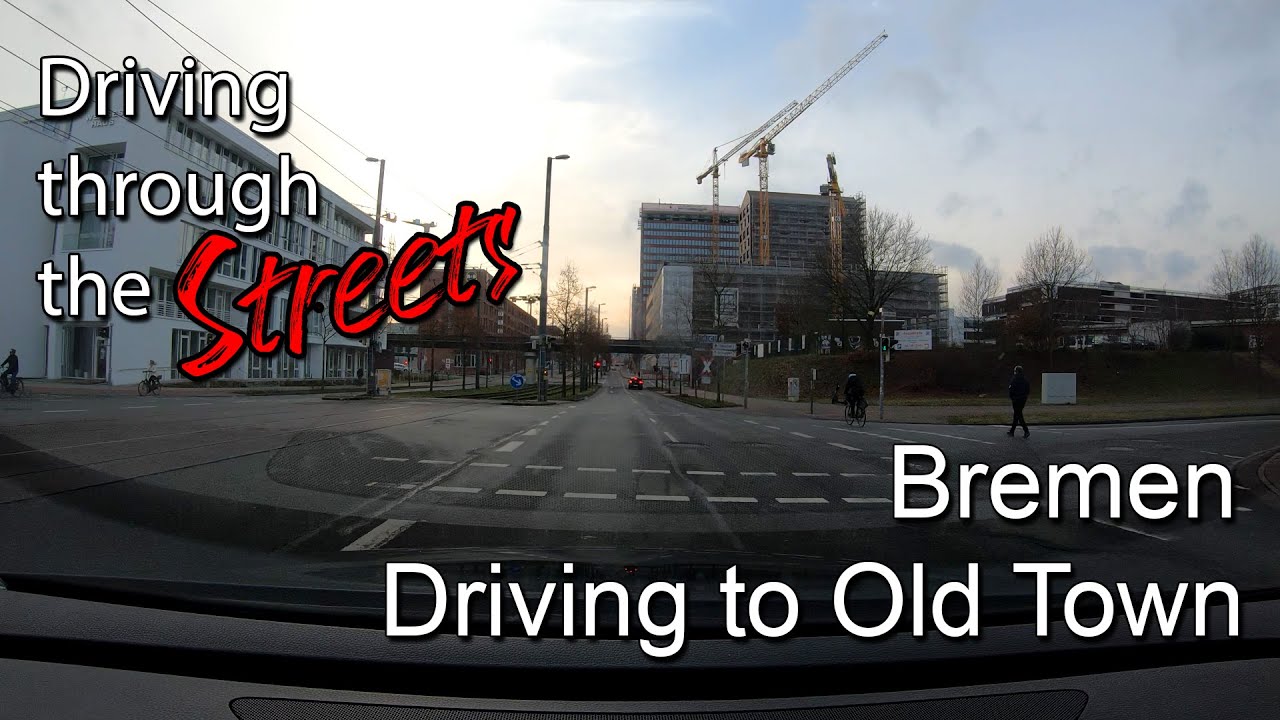Bremen Germany: Waterfront to Old Town | Driving through | 4k 60fps ULTRA HD (UHD)