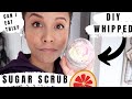 How I Make Fluffy Whipped Sugar Scrub | foaming, grapefruit sugar scrub