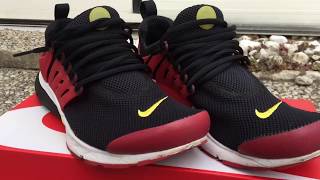 nike presto essential university red on feet