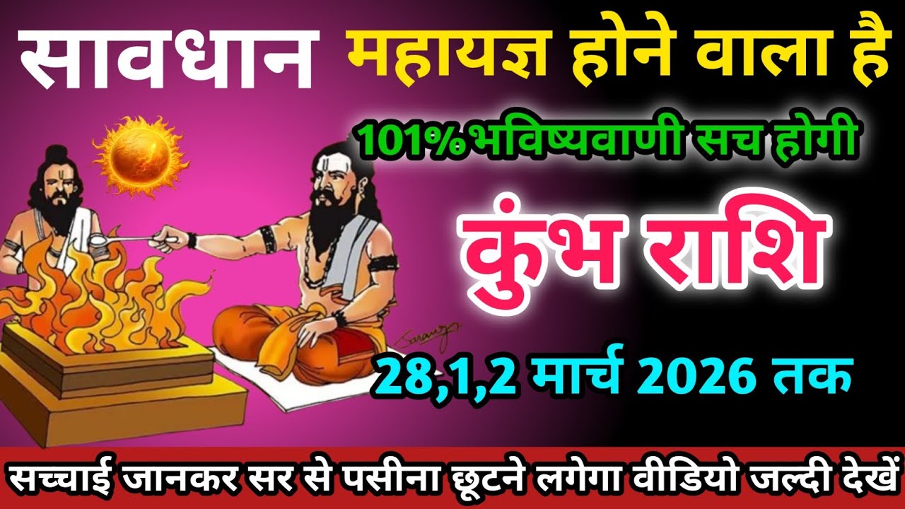 कुंभ राशि वालों 28,1,2 मार्च 2026 को महायज्ञ होने वाला है सावधान।Kumbh Rashi 