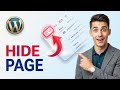 how to hide a page in wordpress (Easiest Way)(2026 Guide)