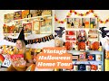 Vintage halloween kitchen dining room  living room retro home tour