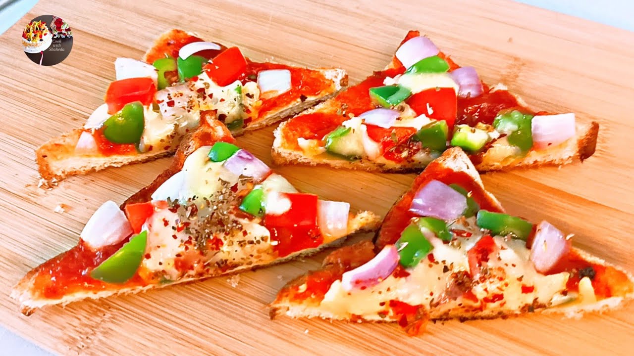 2 Min Bread Pizza On Tawa Cheese Bread Pizza Without Oven Easy Bread Pizza Recipe🌹 YouTube