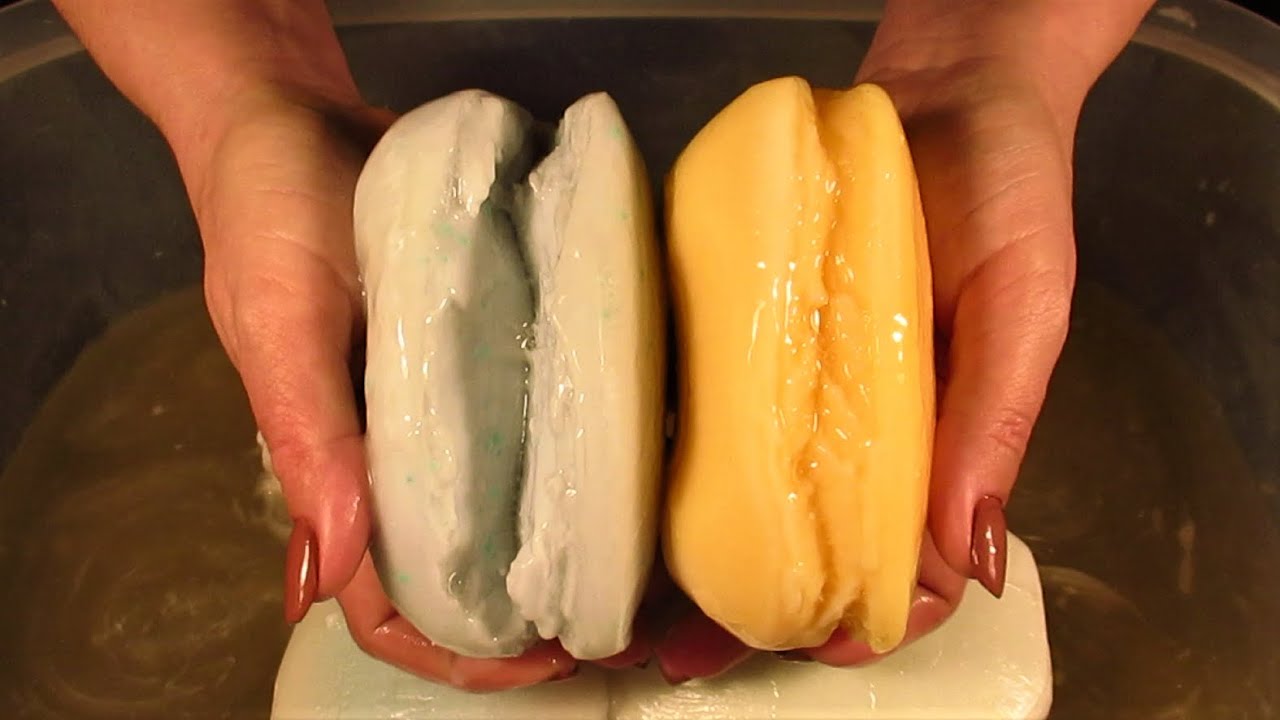 New ! Soap Ribbons!💛 Palmolive Soaked Soap 🧡 Mushy Soap 💗 Vid 19💜 РАЗМОКШЕЕ МЫЛО 💙🧼🧽 Sponge at End !