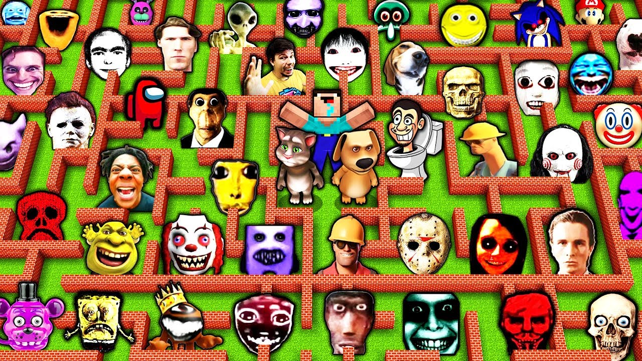 All Episodes: SURVIVAL in MAZE with 100 NEXTBOTS in MINECRAFT animation OBUNGA gameplay coffin meme