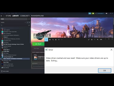 #1 Fix FINAL FANTASY VII REMAKE INTERGRADE Error Video Driver Crashed And Was Reset Mới Nhất