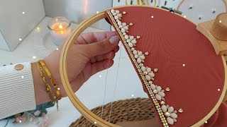 Beadwork| beads embroidery basic stitches | تنبات جنب السفيفة او الراندة للقفطان أو الجلابة