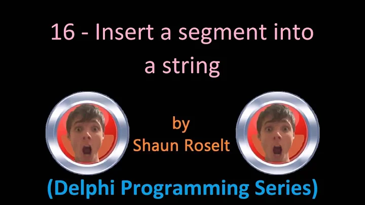 Delphi Programming Series: 16 - Insert a segment into a string