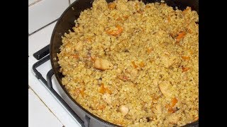 Булгур в казане. С курочкой и овощами, на манер плова