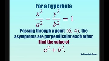 For hyperbola passing through point (6,4), asymptotes are perpendicular, find value of a^2 + b^2.
