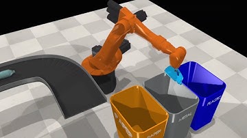Pick and Place V2 Robotic Arm Simulation for Material Sorting | CoppeliaSim (Paper, Metal, Plastic)