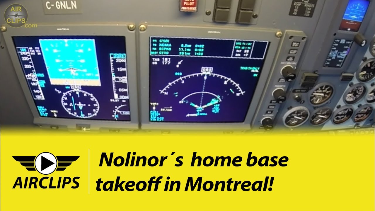Amazing Glass Cockpit in Classic Boeing 737200, Montreal Takeoff
