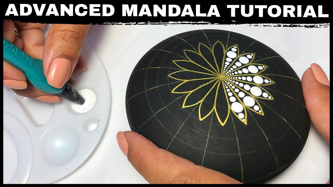How to Mandala Stones Dot Art ｜ Mandala for Beginners ｜ Tutorial Rocks Painting 