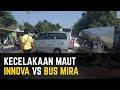 Gambar Kecelakaan Maut Mobil Innova Vs Bus Mira Di Jalan Raya Nganjuk Madiun
