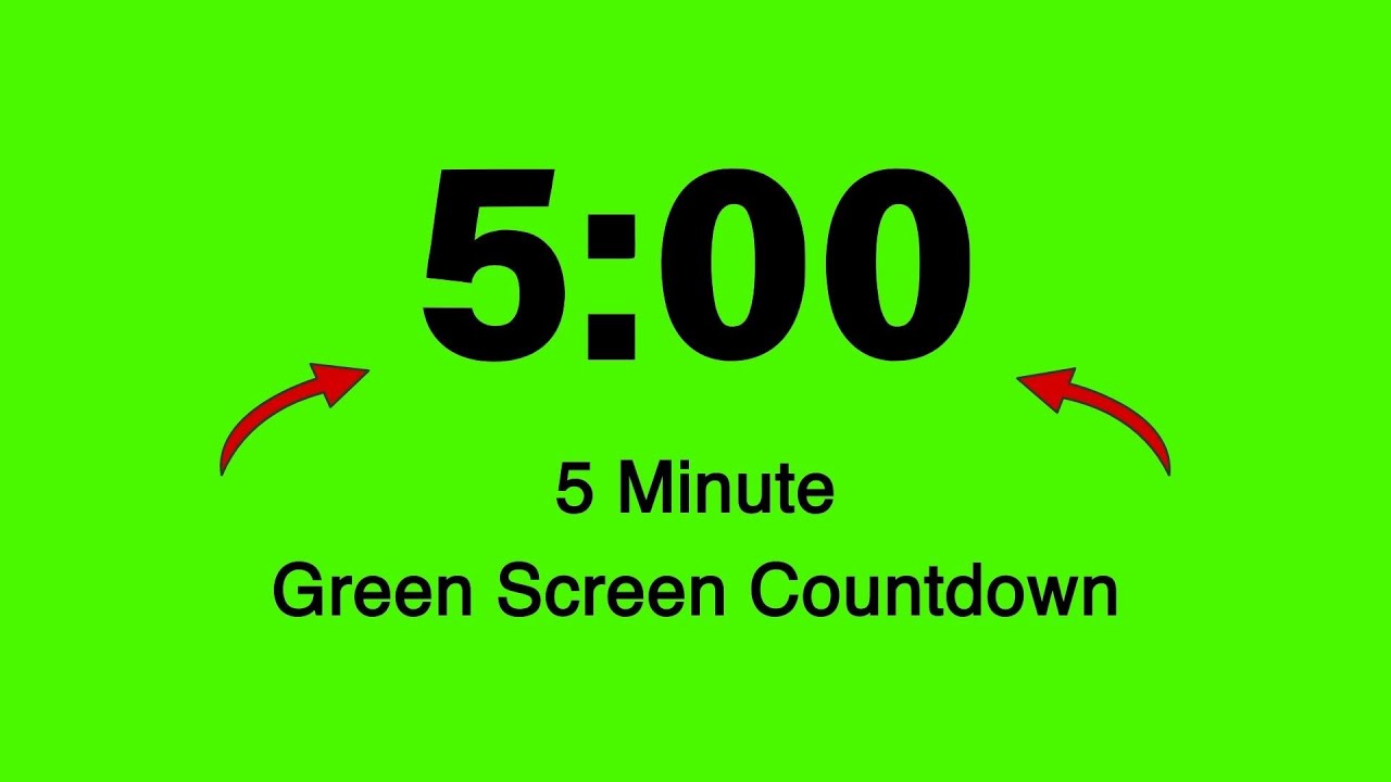5 minute timer green screen - YouTube