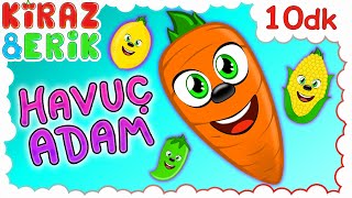 Havuç Adam Şip Şap Şop Ile 10 Dk Eğlenceli Çocuk Ve Bebek Şarkıları Çizgi Film Kiraz Ve Erik