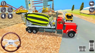 Mixer Cement Truck Simulator - Concrete and Plow Trucks Drive Gameplay