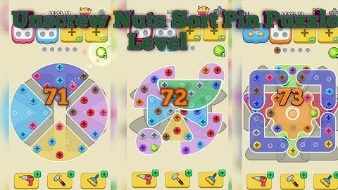 Unscrew Nuts Sort Pin Puzzle Game Play Level 71-72-73 Completely #games #gaming #puzzle