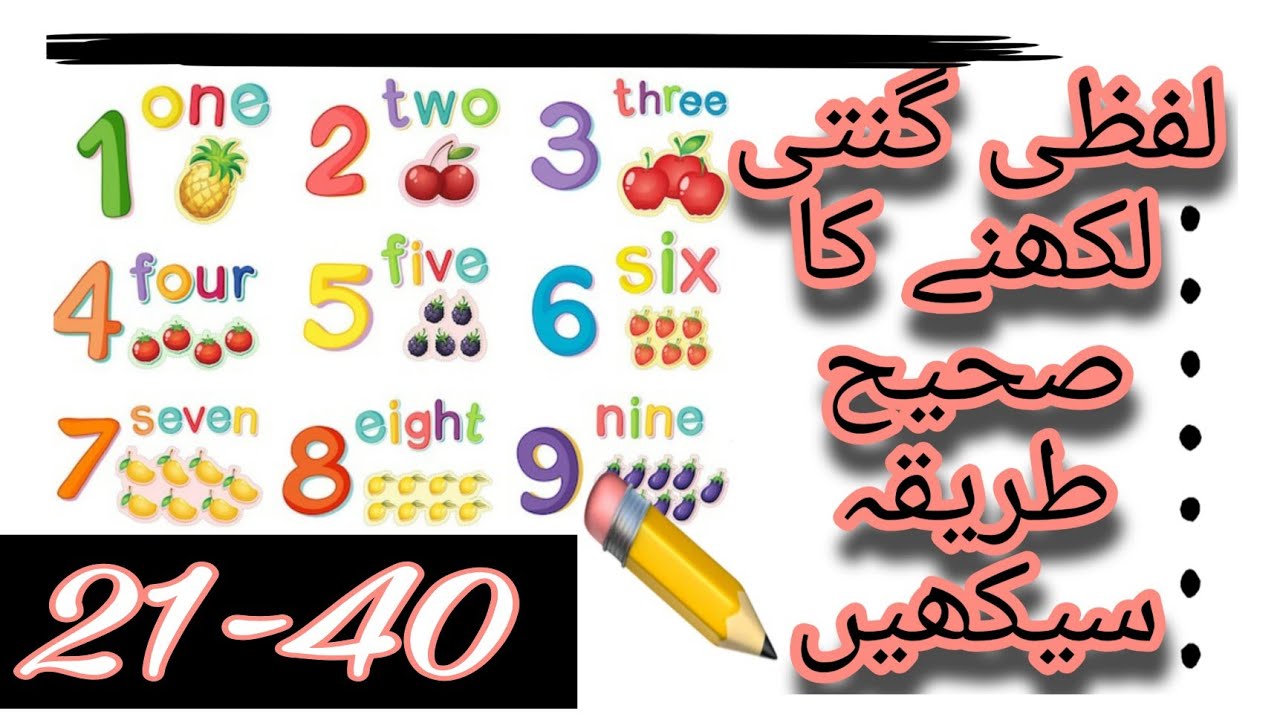 لفظی گنتی لکھنے کا صحیح طریقہ سیکھیں 40-21...Learn how to write Number ...