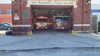 BRAND NEW 2021 FDNY ENGINE 304 RESPONDING FROM QUARTERS ON 97TH AVENUE IN JAMAICA, QUEENS, NEW YORK.