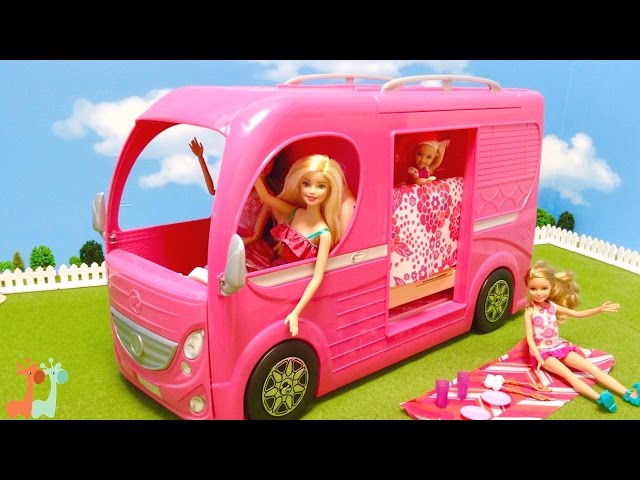 Barbie Pop-Up Camper Vehicle , Swimming Pool and Slide : Outdoor