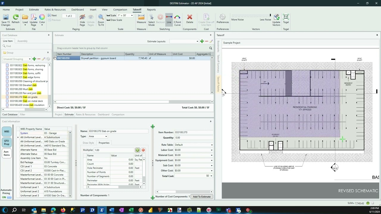 How to Takeoff Slab on Grade in DESTINI Estimator