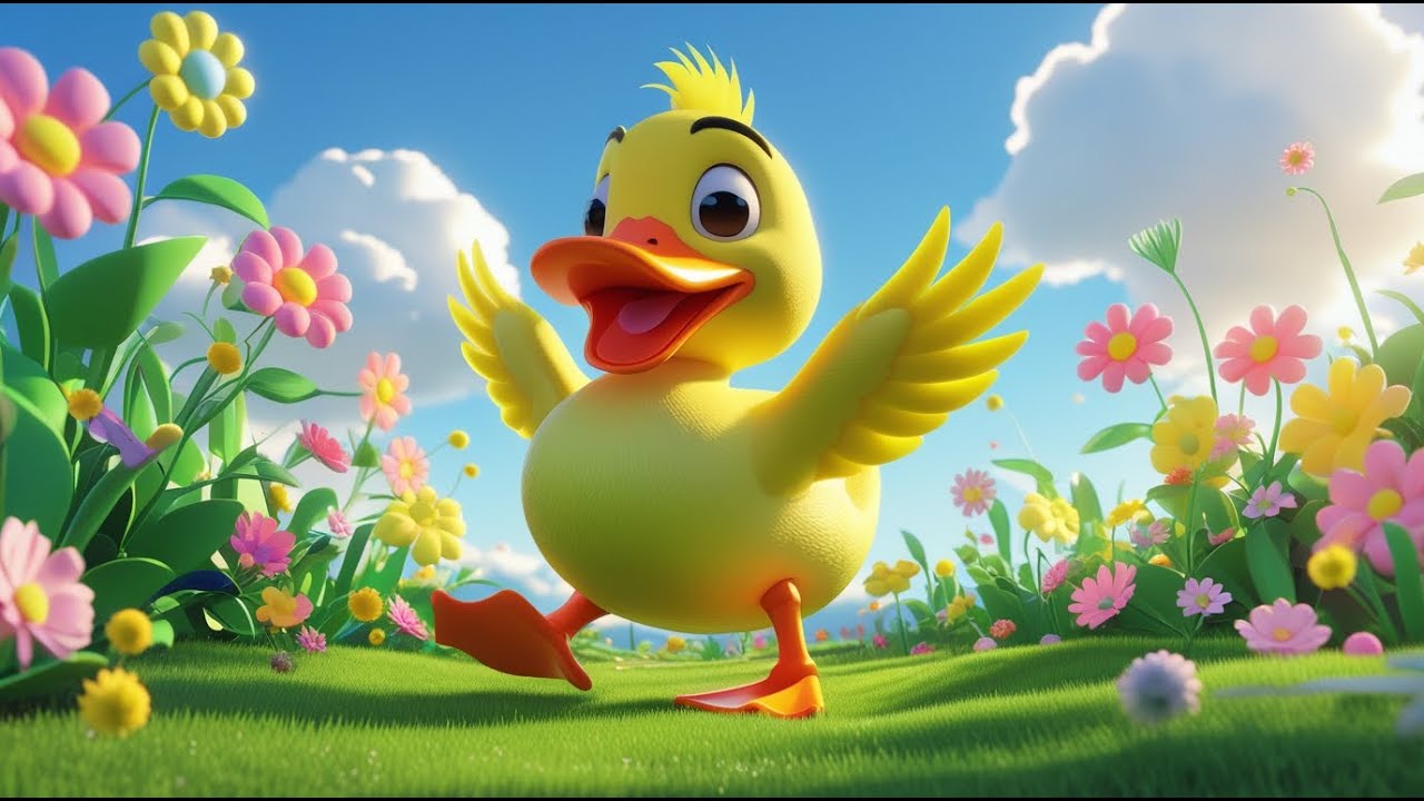 A Big Duck Enjoy in a Flower Area | Fun Kids Rhyme | Rhyme Land