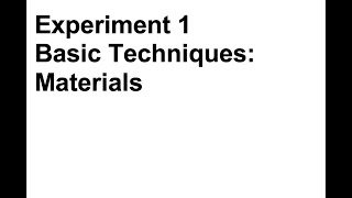 Celebrity Experiment 1- Basic Techniques - Materials Wealth