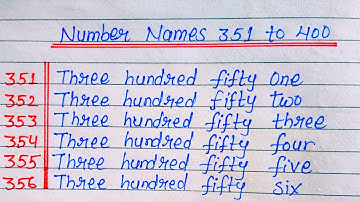 Number Names/Number Names 351 to 400/Number Names With Spelling 351 to 400