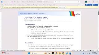 Shelly Cashman Word 365 | Module 6: SAM Project A DENVER CAREER EXPO