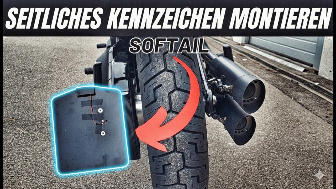 Harley Davidson Street Bob 114 Softail seitliches Kennzeichen montieren  / Montage
